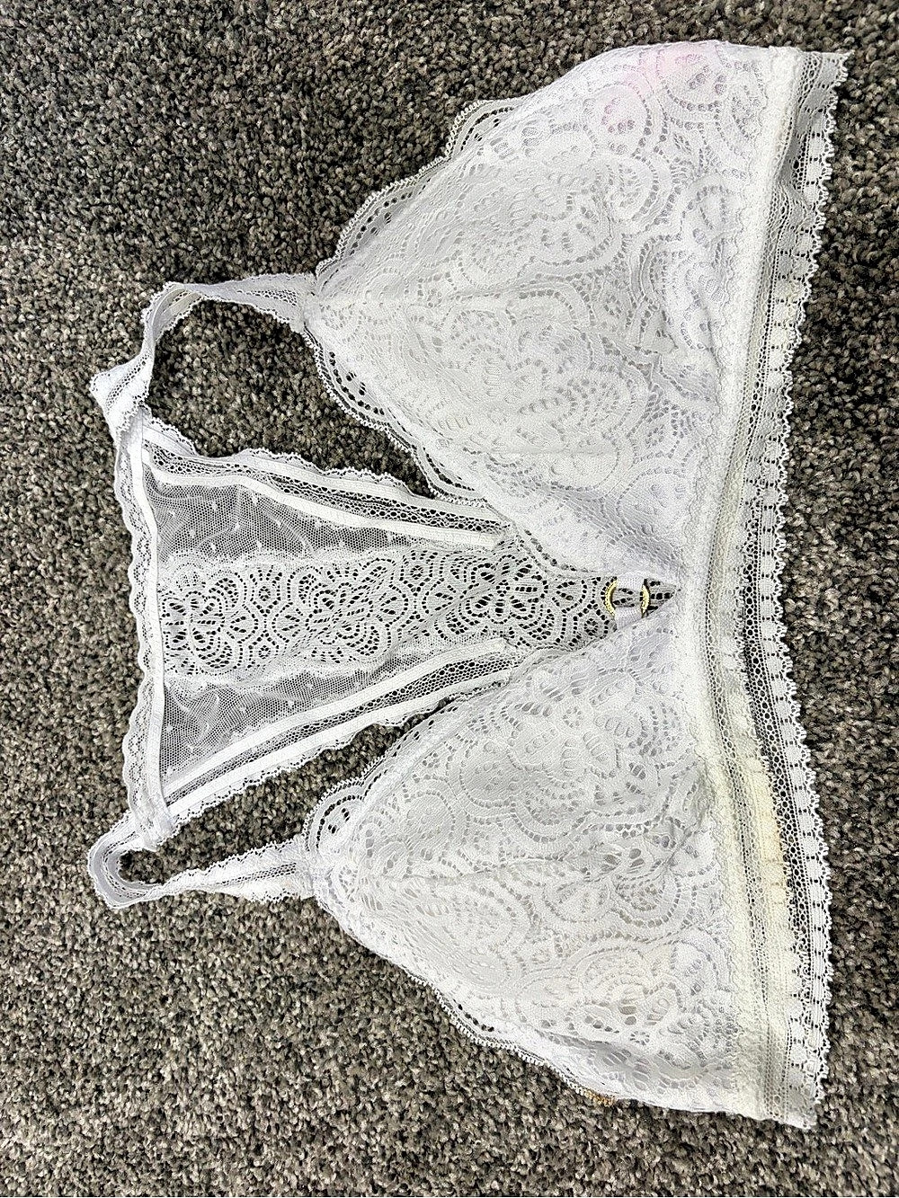 true. Lace Bralette in White